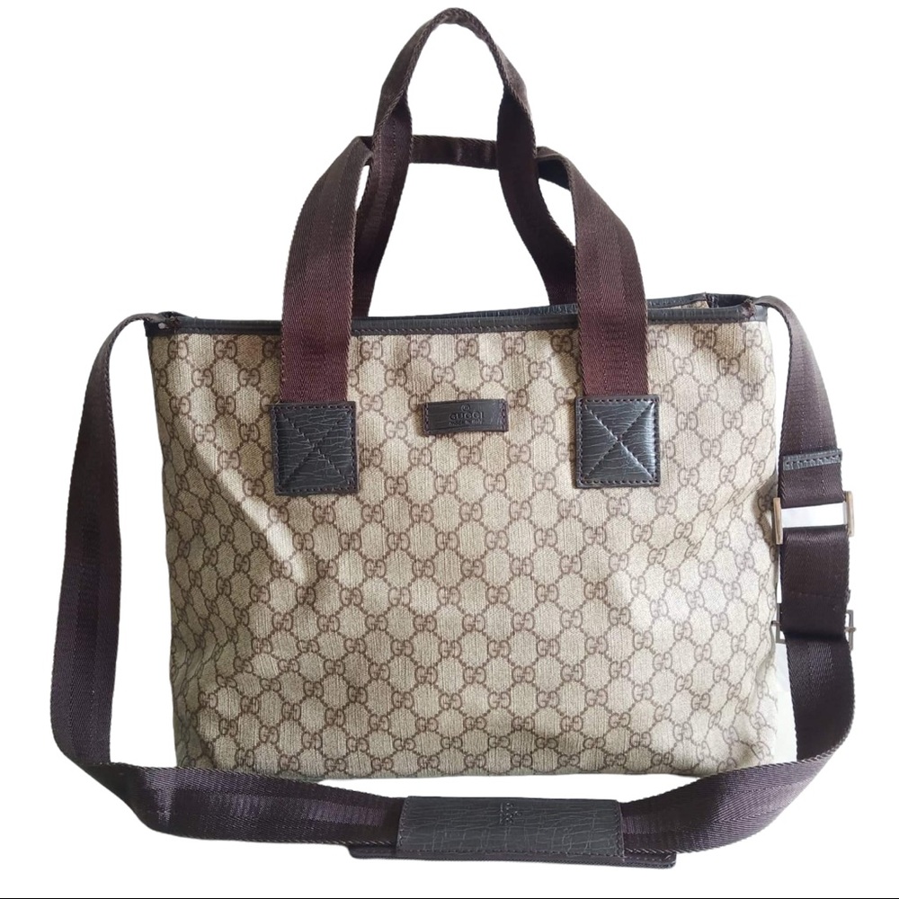 Authentic Gucci GG tote bag with extra strap